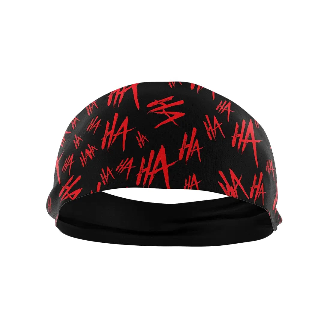 GT black and red HA print performance headband for youth athletes