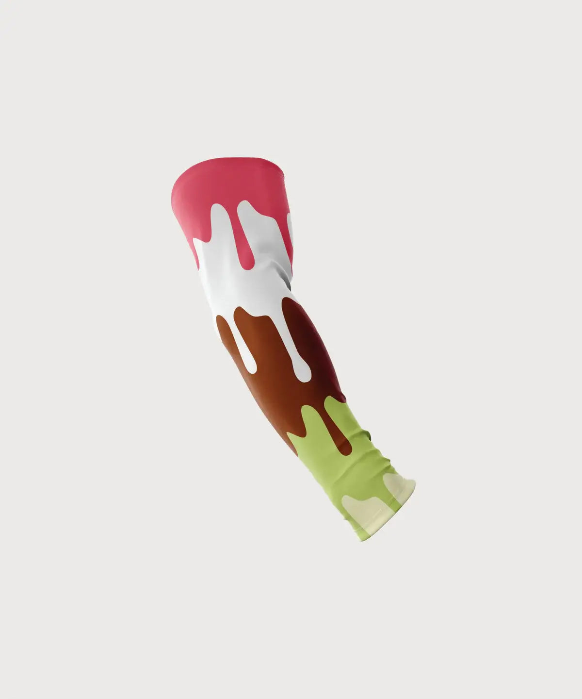 GT Brand ice cream compression arm sleeve for flag football with colorful dripping dessert design.